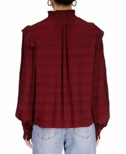 Alternative view of Sanctuary Mock Neck Ruffle Shoulder Blouse