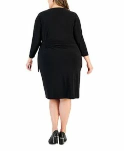 Alternative view of Kasper Plus Size Anise Faux-Wrap 3/4-Sleeve Dress