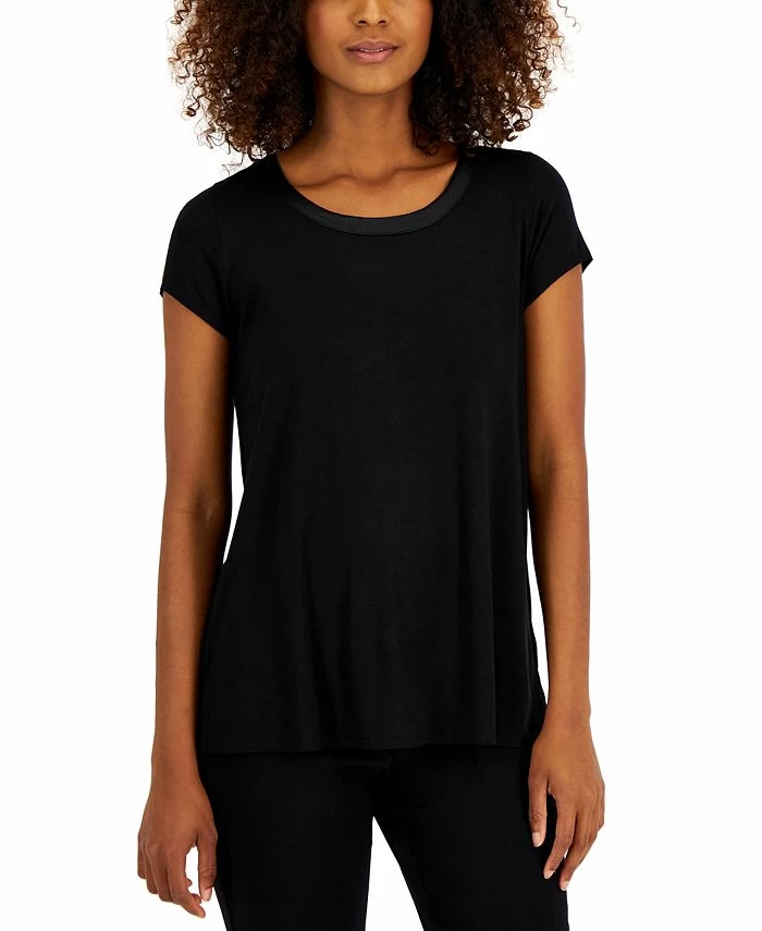 Alfani Women's Satin-Trim Scoop-Neck Top, Created For Macy's 1 Alfani Women's Satin-Trim Scoop-Neck Top, Created For Macy's