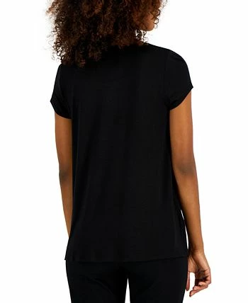 Alfani Women's Satin-Trim Scoop-Neck Top, Created For Macy's 2 Alfani Women's Satin-Trim Scoop-Neck Top, Created For Macy's - Image 2