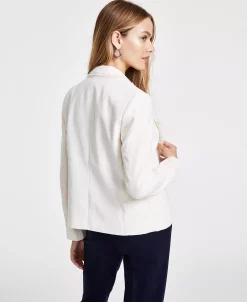 Bar III Women's Faux-Double-Breasted Fringe-Trim Blazer, Created For Macy's 15 Bar III Women's Faux-Double-Breasted Fringe-Trim Blazer, Created For Macy's -Anne Klein Sales Store 22803263 fpx