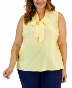 Kasper Plus Size Bow Top