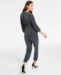 Alternative view of INC International Concepts Metallic Belted Jumpsuit, Created For Macy's