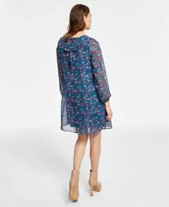 Alternative view of INC International Concepts Women's Tie-Back Shift Dress, Created For Macy's