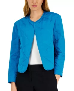 Anne Klein Women's Diamond-Quilted Collarless Jacket 10 Anne Klein Women's Diamond-Quilted Collarless Jacket -Anne Klein Sales Store 22837398 fpx 1