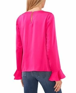 CeCe Women's Ruffled-Cuff Long-Sleeve Round-Neck Blouse 8 CeCe Women's Ruffled-Cuff Long-Sleeve Round-Neck Blouse -Anne Klein Sales Store 22839606 fpx
