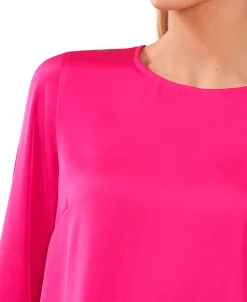 CeCe Women's Ruffled-Cuff Long-Sleeve Round-Neck Blouse 9 CeCe Women's Ruffled-Cuff Long-Sleeve Round-Neck Blouse -Anne Klein Sales Store 22839607 fpx
