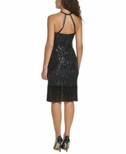 Alternative view of Vince Camuto Women's Sequin Halter-Neck Sheath Dress