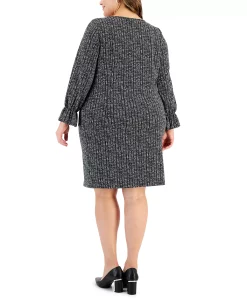Kasper Plus Size Printed Bateau-Neck Blouse & Pull-On Pencil Skirt 3 Kasper Plus Size Printed Bateau-Neck Blouse & Pull-On Pencil Skirt -Anne Klein Sales Store 22850835 fpx