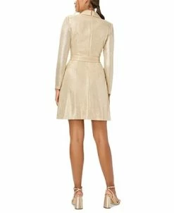 Alternative view of Adrianna Papell Women's Metallic-Knit Tuxedo Dress