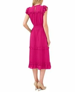 Alternative view of CeCe Ruffled Swiss Dot Midi Dress