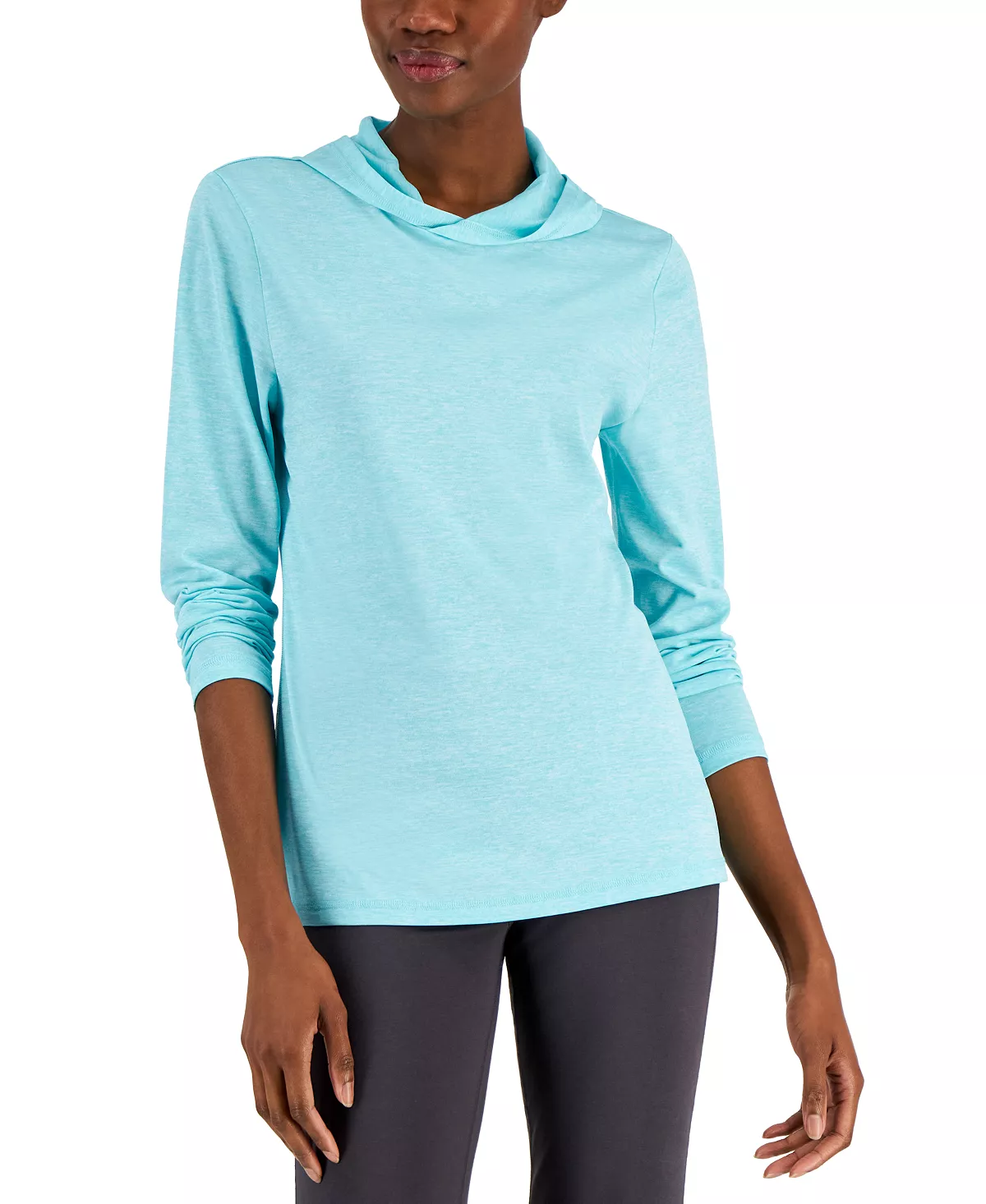 ID Ideology Women's Essentials Hooded T-Shirt, Created For Macy's 5 ID Ideology Women's Essentials Hooded T-Shirt, Created For Macy's - Image 5