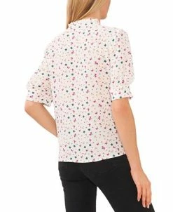 CeCe Women's Floral-Print Puff-Sleeve Tie-Neck Top 8 CeCe Women's Floral-Print Puff-Sleeve Tie-Neck Top -Anne Klein Sales Store 22936011 fpx