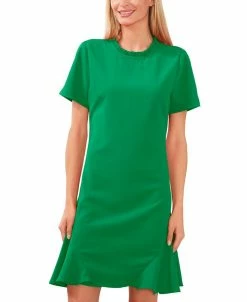 CeCe Women's A-Line Ruffled Neck Dress