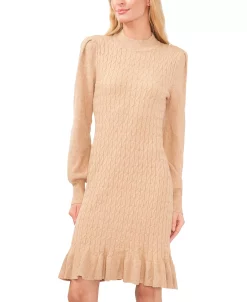 CeCe Women's Cable Knit Mock Neck Sweater Dress -Anne Klein Sales Store 22938533 fpx