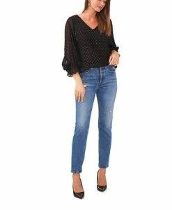 Vince Camuto Women's V-neck Blouse With Balloon Sleeves -Anne Klein Sales Store 22951362 fpx