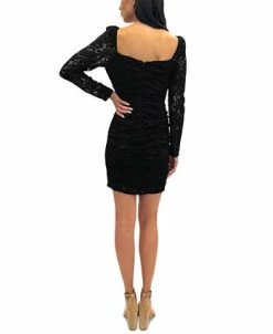 Alternative view of Sam Edelman Women's Ruched Long-Sleeve Lace Mini Dress