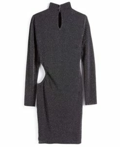 Alternative view of Bar III Women's Sparkling Cut-Out Long-Sleeve Mini Dress, Created For Macy's