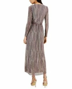 Alternative view of Anne Klein Women's V-Neck Maxi Pleated Long-Sleeve Dress