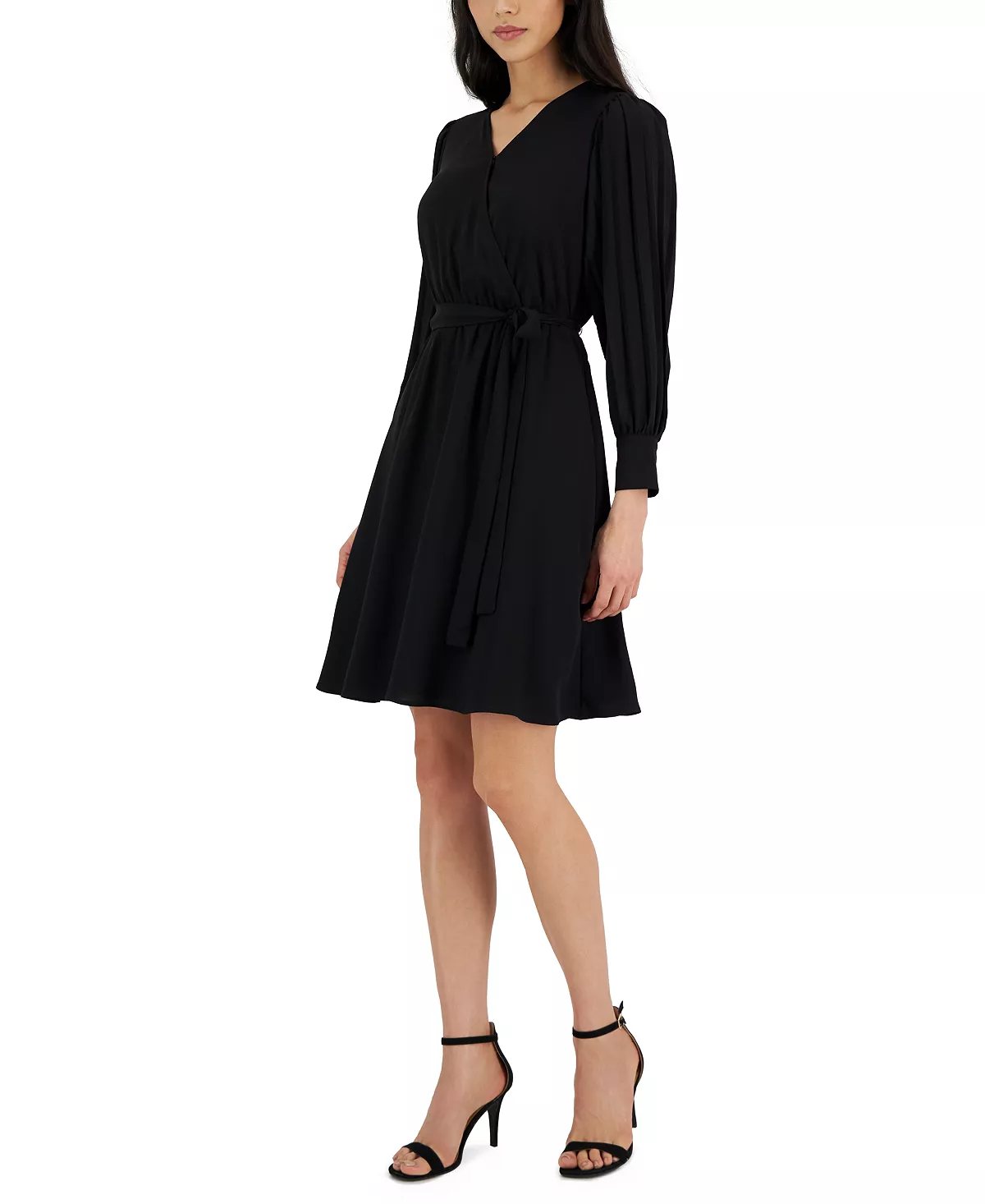 Anne Klein Women's V-Neck Pleated-Long-Sleeve Dress 5 Anne Klein Women's V-Neck Pleated-Long-Sleeve Dress - Image 5