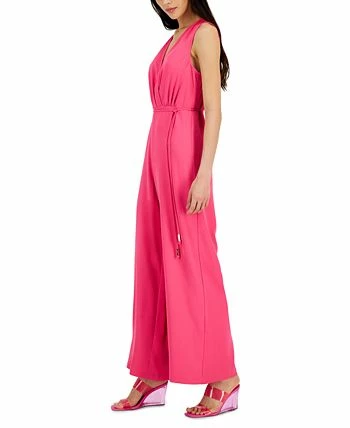 INC International Concepts Women's Surplice-Neck Tie-Waist Jumpsuit, Created For Macy's 3 INC International Concepts Women's Surplice-Neck Tie-Waist Jumpsuit, Created For Macy's - Image 3