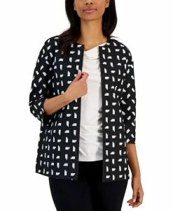 Anne Klein Women's Jacquard Dropped-Shoulder Topper