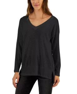 Alternative view of Style & Co Women's V-Neck Snit Top, Created For Macy's