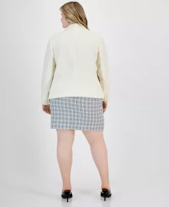 Bar III Plus Size Faux Double Breasted Blazer, Twist-Neck Sweater & Tweed Skirt, Created For Macy's 3 Bar III Plus Size Faux Double Breasted Blazer, Twist-Neck Sweater & Tweed Skirt, Created For Macy's -Anne Klein Sales Store 23021799 fpx