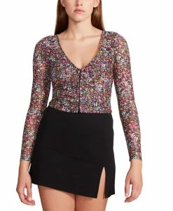 Steve Madden Women's Luna Floral-Print Long-Sleeve Top