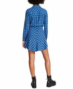 Alternative view of Steve Madden Women's Peyton Plaid Tie-Waist Shirt Dress