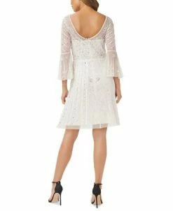 Alternative view of Adrianna Papell Women's Illusion-Detail Flare-Sleeve A-Line Dress