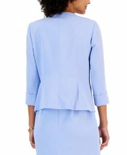 Alternative view of Kasper Women's Stretch Crepe Open-Front Roll-Sleeve Jacket