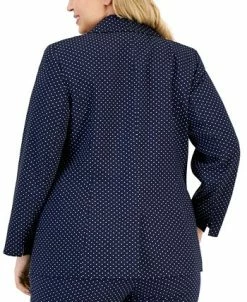 Alternative view of Kasper Plus Size Stretch Jacquard Dot-Print Blazer