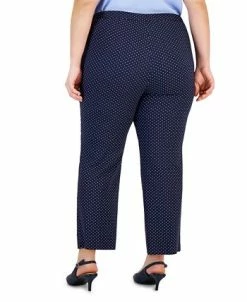 Alternative view of Kasper Plus Size Dot-Print Jacquard Ankle Pants