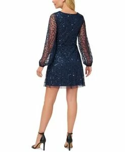 Alternative view of Papell Studio Women's Round-Neck Long-Sleeve Sequin Dress