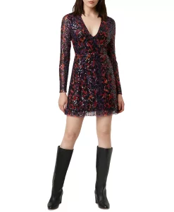 French Connection Inari Embellished Leopard Sequin Dress