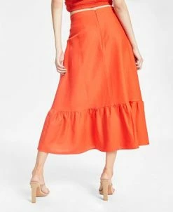Alternative view of And Now This Women's A-Line Ruffled Tiered Midi Skirt