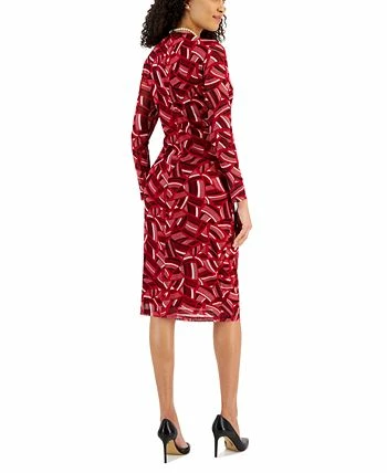 Kasper Women's Side-Pleated Printed Midi Dress 2 Kasper Women's Side-Pleated Printed Midi Dress - Image 2