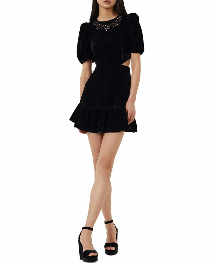 French Connection Women's Ilvana Anglaise Eyelet Cutout Velvet Fit & Flare Dress 1 French Connection Women's Ilvana Anglaise Eyelet Cutout Velvet Fit & Flare Dress