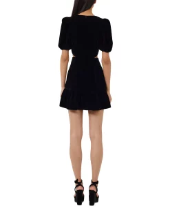 Alternative view of French Connection Women's Ilvana Anglaise Eyelet Cutout Velvet Fit & Flare Dress