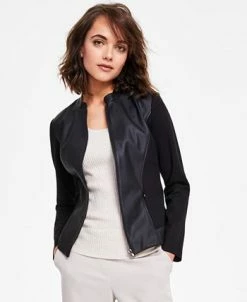 Alternative view of Alfani Faux Leather Trim Jacket, Created For Macy's