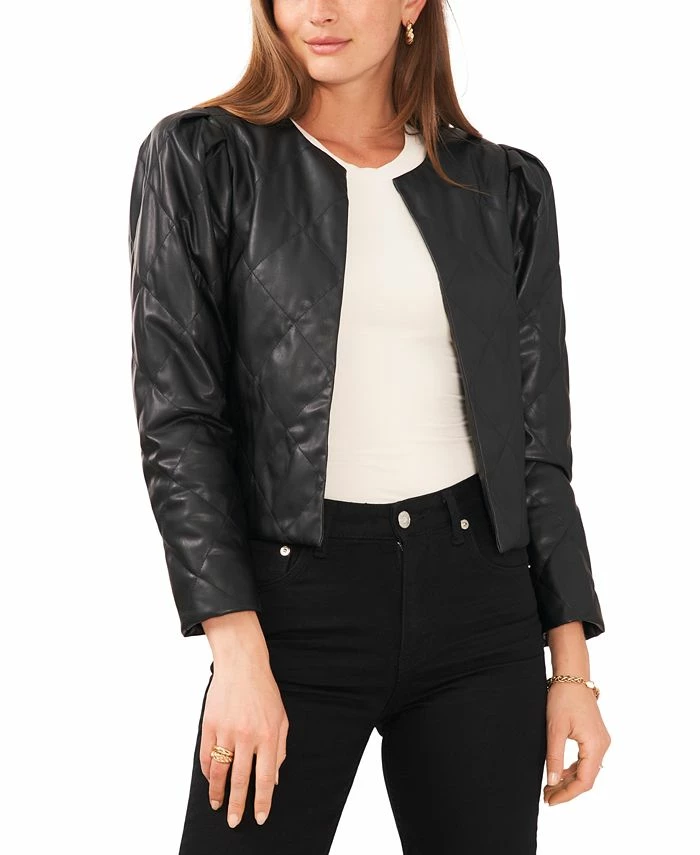 Vince Camuto Women's Quilted Puff-Sleeve Open Jacket 1 Vince Camuto Women's Quilted Puff-Sleeve Open Jacket