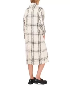 Vince Camuto Women's Plaid Single-Button Lapel Coat 4 Vince Camuto Women's Plaid Single-Button Lapel Coat -Anne Klein Sales Store 23186356 fpx