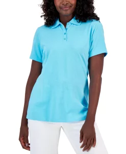 Karen Scott Cotton Short Sleeve Polo Shirt, Created For Macy's -Anne Klein Sales Store 23186957 fpx