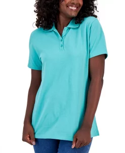 Karen Scott Cotton Short Sleeve Polo Shirt, Created For Macy's -Anne Klein Sales Store 23186964 fpx