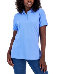 Karen Scott Cotton Short Sleeve Polo Shirt, Created For Macy's -Anne Klein Sales Store 23186984 fpx
