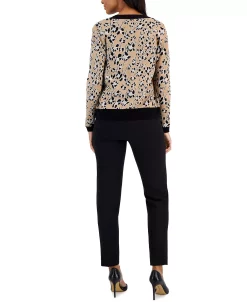 Alternative view of Anne Klein Women's Jacquard Cardigan & Trimmed Sleeveless Sweater Top