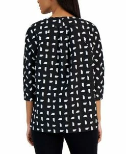 Alternative view of Anne Klein Women's Jacquard Dropped-Shoulder Topper