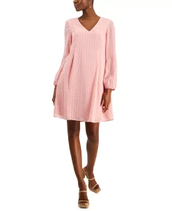 Anne Klein Sales Store 37 INC International Concepts Women's Long-Sleeve Shift Dress, Created For Macy's
