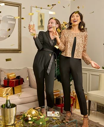 Adrianna Papell Women's Sequined Collarless Jacket 6 Adrianna Papell Women's Sequined Collarless Jacket - Image 6